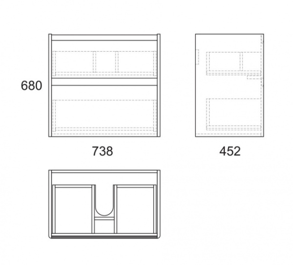 Тумба под раковину Owl 1975 Malaren, 80 см, 2 ящика OW03.06.05