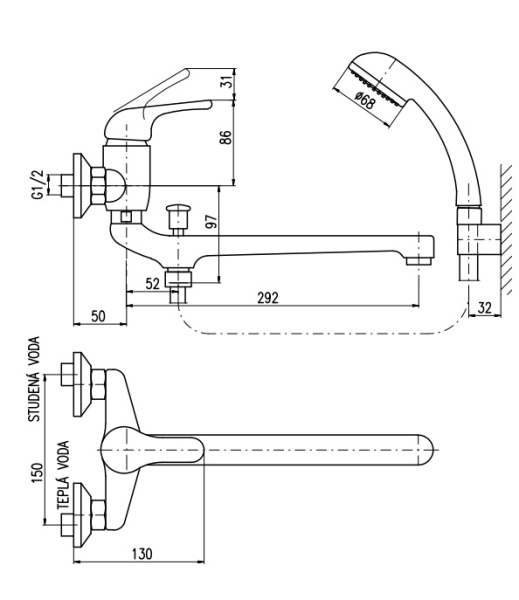 Смеситель для ванны Rav Slezak Sazava SA354.5/2
