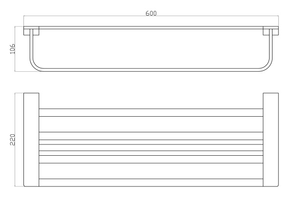 Полотенцедержатель с полкой WONZON & WOGHAND ECLIPSE, черный WW-9181-BL