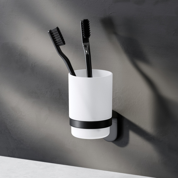 Стеклянный стакан с настенным держателем Am.Pm X-Joy A8434322