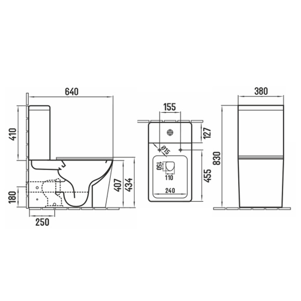 Унитаз напольный безободковый Melana MLN-310306