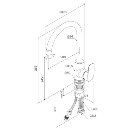 Смеситель для кухни Milardo (RORSBFJM05)