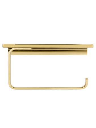 Держатель для туалетной бумаги с полкой WONZON & WOGHAND ECLIPSE, глянцевое золото WW-9126-LG