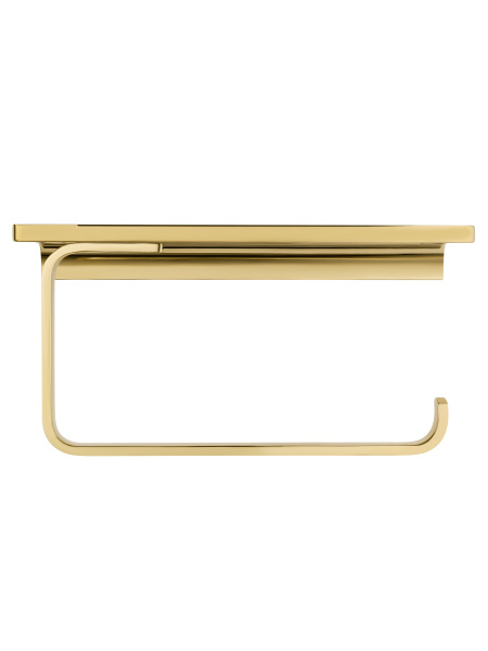 Держатель для туалетной бумаги с полкой WONZON & WOGHAND ECLIPSE, глянцевое золото WW-9126-LG