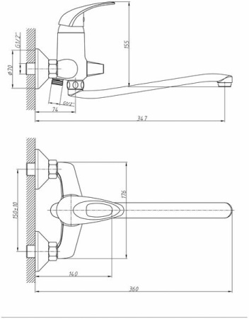 Смеситель для ванны Haiba HB2203