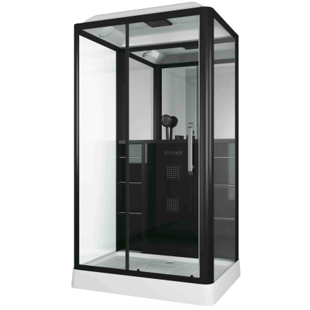 Душевая кабина (90х120) Grossman  GR227L раздвижная, черный, прозрачный