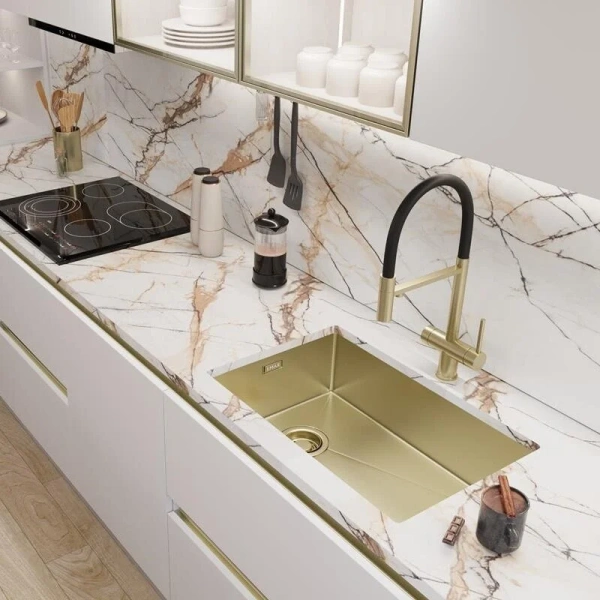 Кухонная мойка (66х44) EMAR EMB-660(UN) PVD Matt Gold
