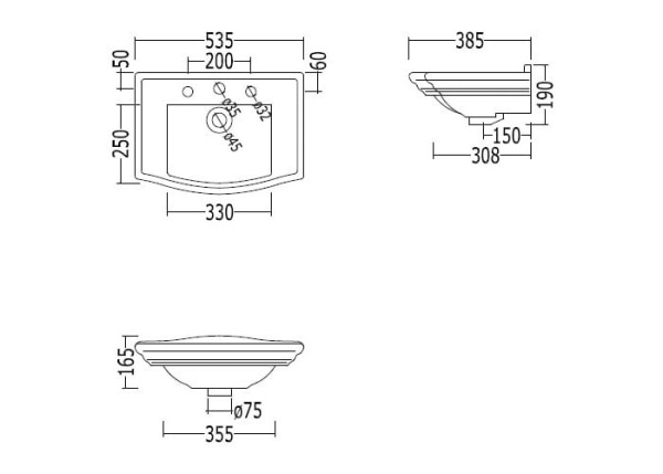 Раковина Devon&Devon Westminster IBLP1FWES