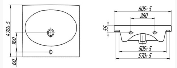 Раковина 60 Cersanit Nature UM-NTR60/1