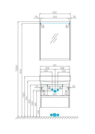 Тумба под раковину Aquaton Нортон 65 1A248801NT010