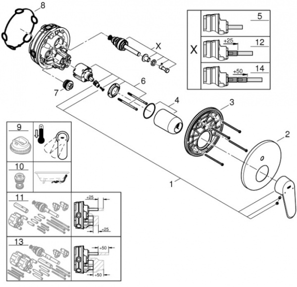 Смеситель однорычажный для ванны Grohe Eurodisc Cosmopolitan 24056 002 (24056002) хром Смеситель однорычажный для ванны Grohe Eurodisc Cosmopolitan 24056 002 (24056002) хром