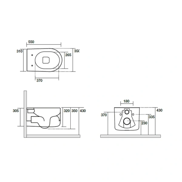 Унитаз подвесной безободковый Tornado Kerasan Nolita 531531 черный матовый, без сиденья