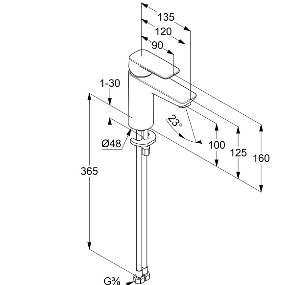 Смеситель для раковины Kludi Pure&Style 401980575WR4