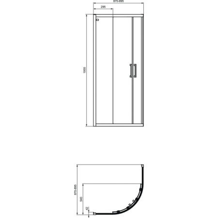 Душевое ограждение Ideal Standard CONNECT 2 Corner Quadrant (90х90) K966101, хром