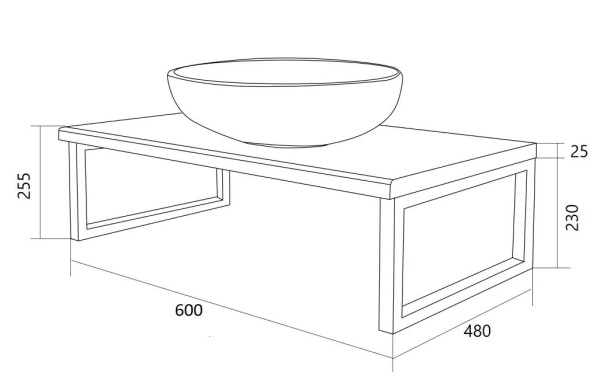 Столешница 1Marka Grunge Loft 60 Ц0000001584
