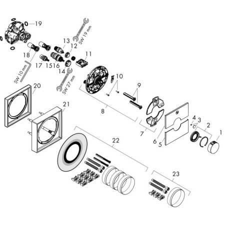 Термостат для душа Hansgrohe ShowerSelect Comfort S 15571700 белый матовый