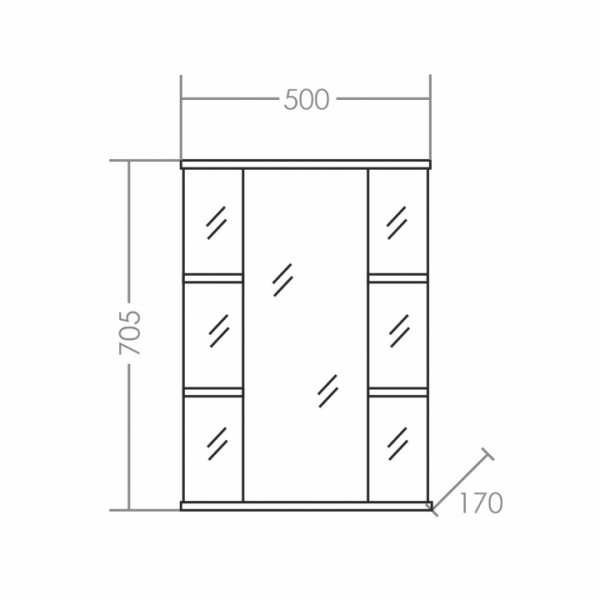 Зеркальный шкаф (50х70)  СаНта Герда 50 101017