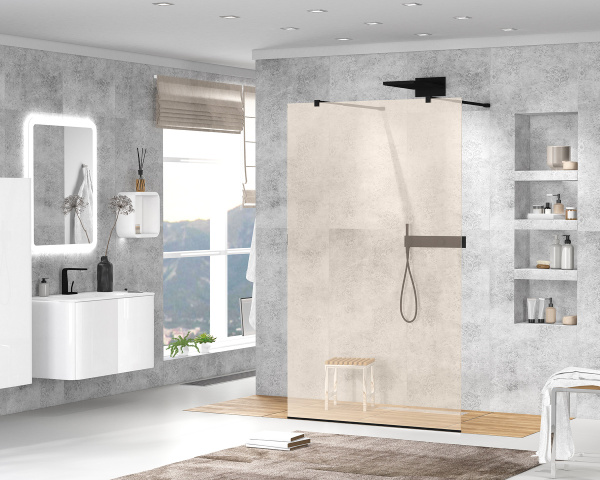 Душевая перегородка 100 см CEZARES LIBERTA LIBERTA-L-2-100-BR-NERO