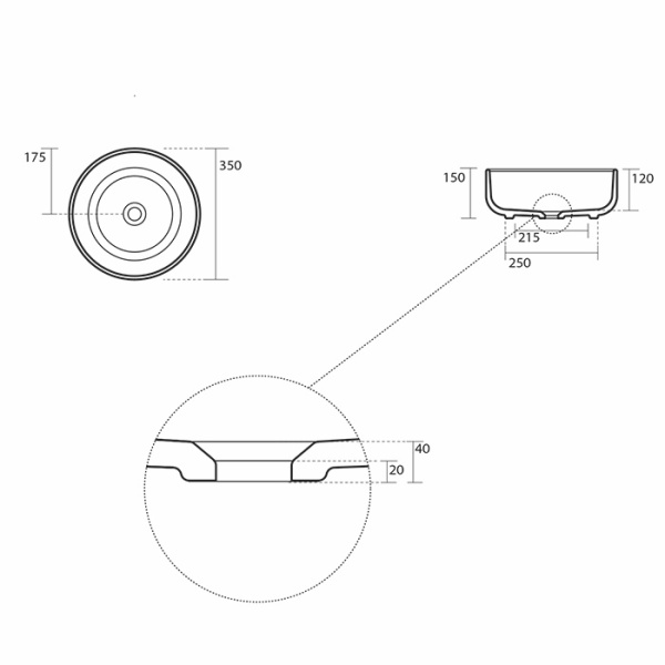 Раковина накладная (35х35) Kerasan Nolita 534501 белый