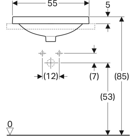 Раковина встраиваемая сверху (55х40) Geberit VariForm 500.754.01.2