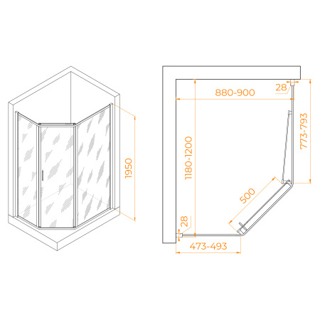 Душевой уголок (120х90) RGW Passage PA-86 38088692-11 прозрачное