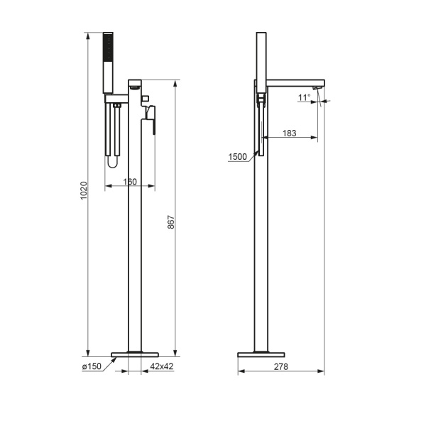 Смеситель для ванны Damixa Gala 535000300