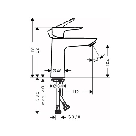 Смеситель для раковины без донного клапана CoolStart Hansgrohe Talis E 71714700 белый матовый