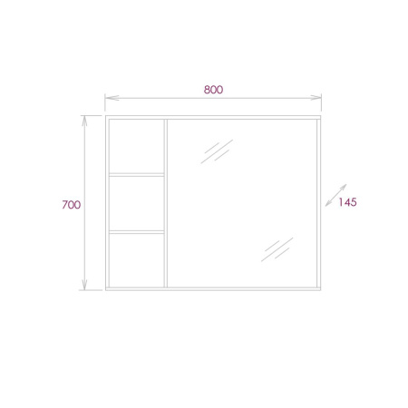 Зеркало-шкаф Onika Девис 80 (80x70) 208093