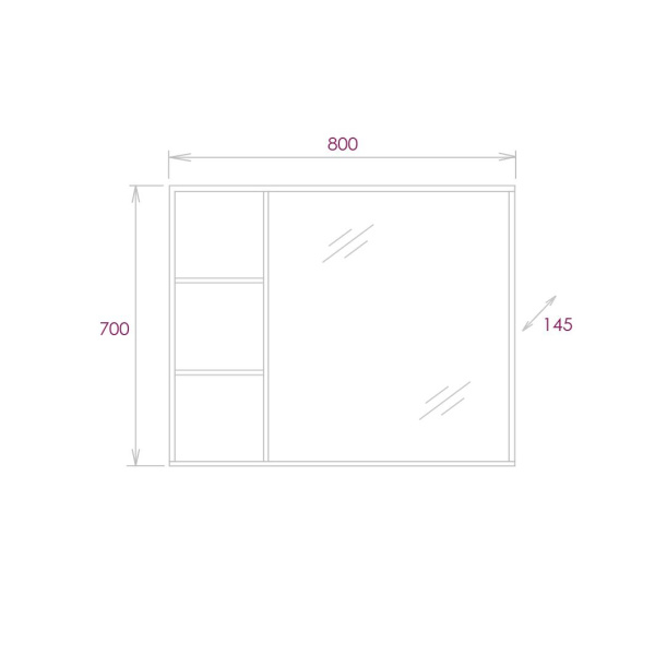 Зеркало-шкаф Onika Девис 80 (80x70) 208093