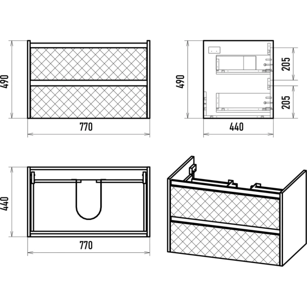 Тумба под раковину Brevita Chester 77 CHE-09080-49502Я