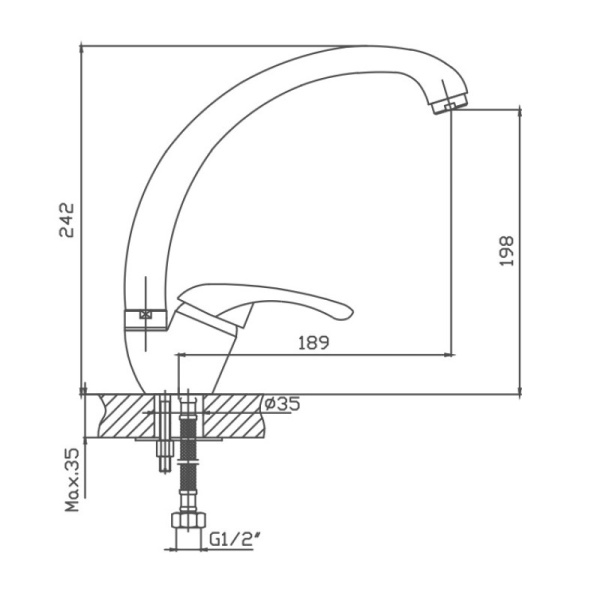 Смеситель для кухни Cron CN4103 Смеситель для кухни Cron CN4103
