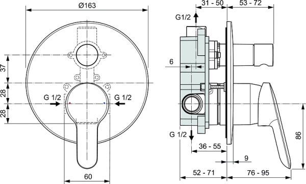 Смеситель для душа Ideal Standard Dot 2.0 A7165AA