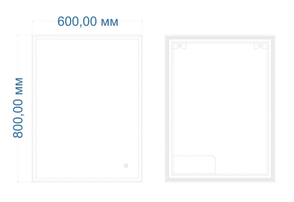 Зеркало с подсветкой и часами Art&Max Catania AM-Cat-600-800-DS-F