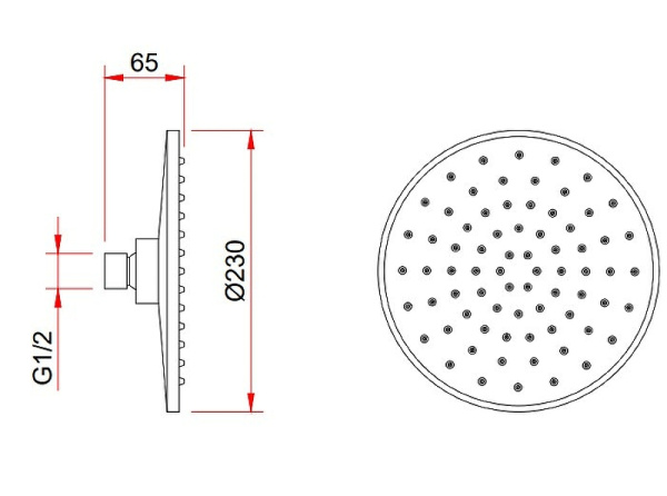 Верхний душ Berges Wasserhaus Nardis R 072003