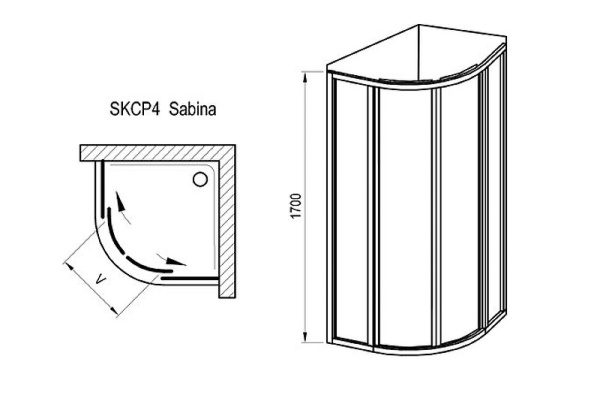 Душевой уголок Ravak Supernova SKCP4-80 Sabina 80x80 31144VU0011