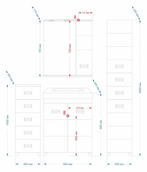 Зеркало-шкаф (61х72) Misty Селена 60 левый П-Сел02060-01Л