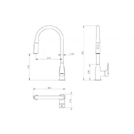 Смеситель для кухни с вытяжным изливом Bravat ARDEN F7362395CP-ENG