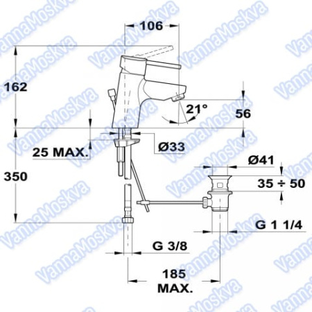 Смеситель для раковины Teka ARES Эко 23342Е210 (23.342.Е2.10)