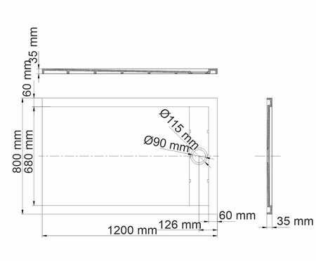 Душевой поддон (120х80) WasserKRAFT Mindel 85T06