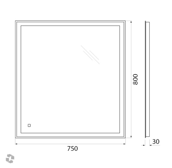 Зеркало BelBagno SPC-GRT-750-800-LED-TCH