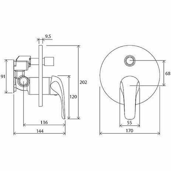 Смеситель для ванны Ravak Rosa RS 065.00 X070050