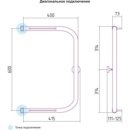 Полотенцесушитель водяной П-образный Сунержа 00-0003-6040