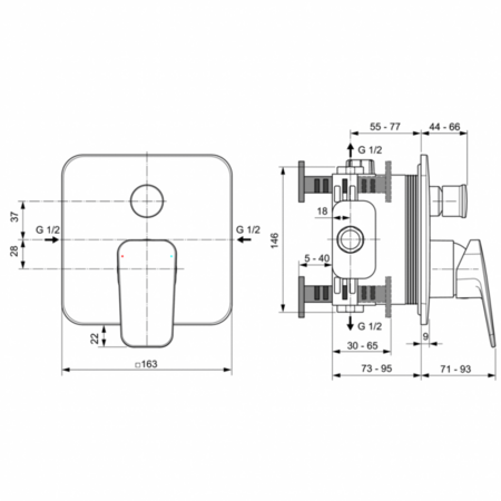 Встраиваемый смеситель для душа Ideal Standard CERAPLAN BD263AA