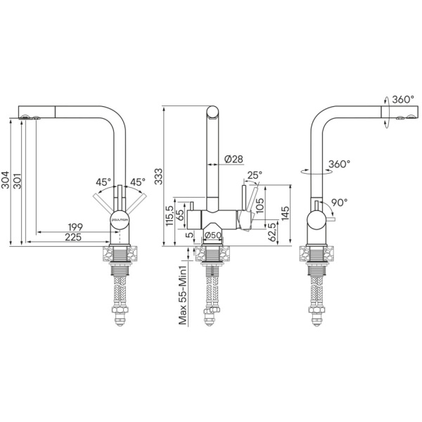Смеситель для кухни с подключением к фильтру  Paulmark Skalen Sk213020-431