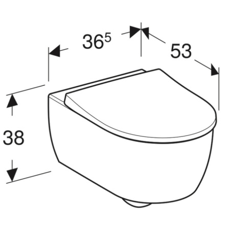 Унитаз с инсталляцией подвесной безободковый GEBERIT iCon 500.060.TC.I с горизонтальным выпуском