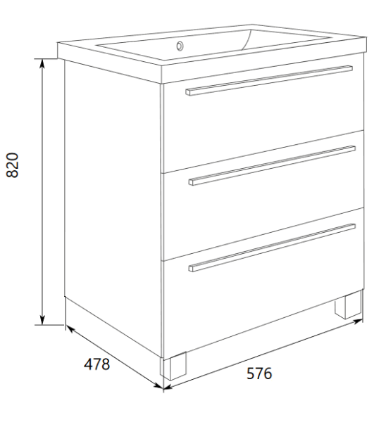 Тумба под раковину 1Marka  Соната 58Н У51036