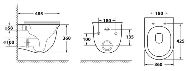 Унитаз подвесной безободковый OWL Eter Cirkel-H с сиденьем DP микролифт OWLT190201