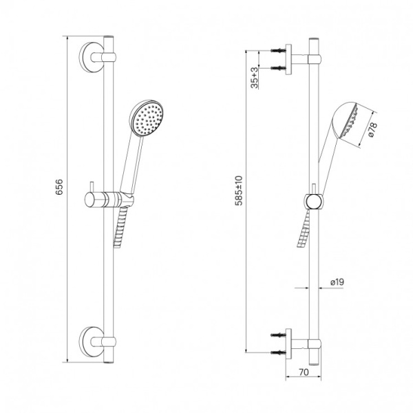 Душевой гарнитур Milardo Niagara (NIA1F65M16)