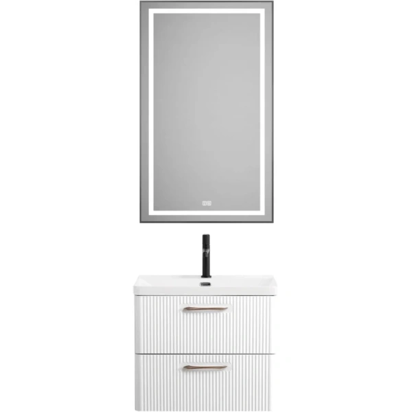 Тумба под раковину BelBagno Due DUE-600-2C-SO-BL-P без ручек, Bianco Lucido