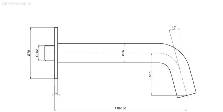 Излив встраиваемый AQUAme AQM8302BG